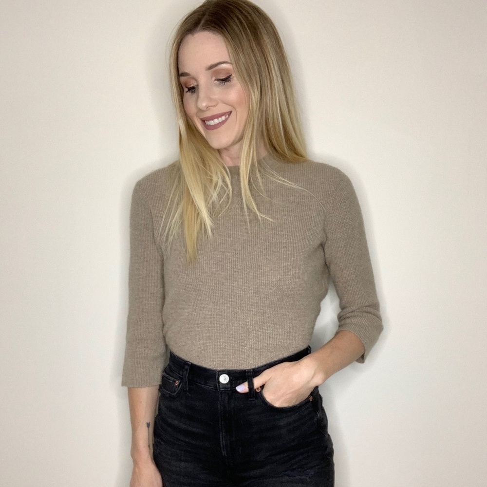 Madewell Oatmeal Cropped Knit